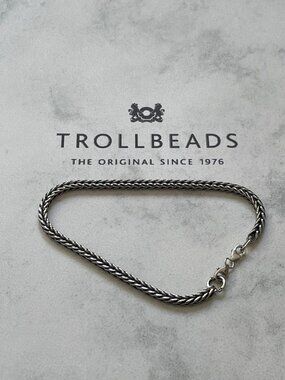 TROLLBEADS 925 Sterling Silver Foxtail Flexible Chain Bracelet 6 NEW